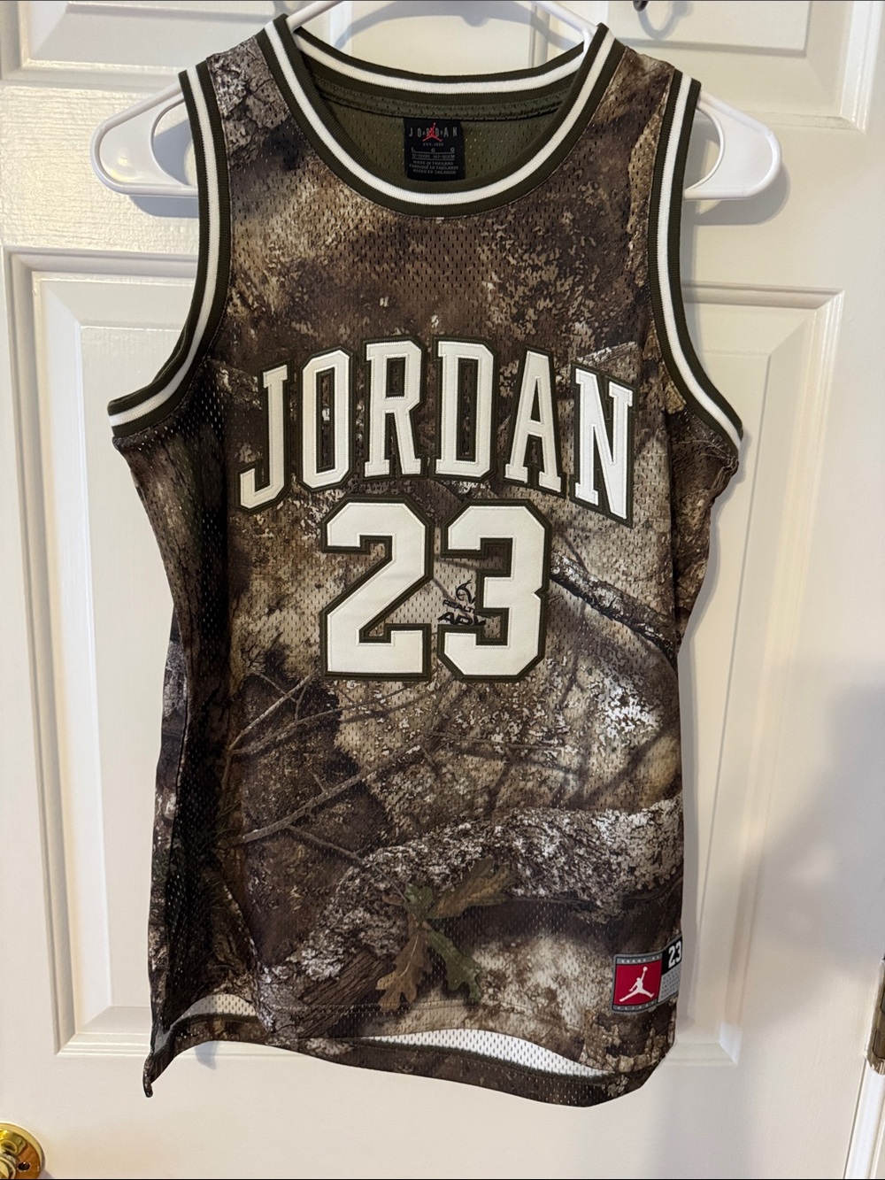 Jordan Kids Camo 23 Basketball Jersey - Brown/White/Olive